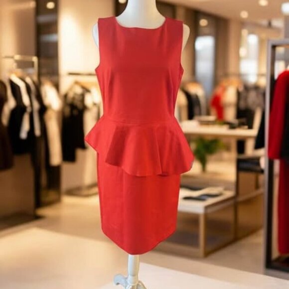 LOFT Dresses & Skirts - LOFT RED RUFFLE DRESS